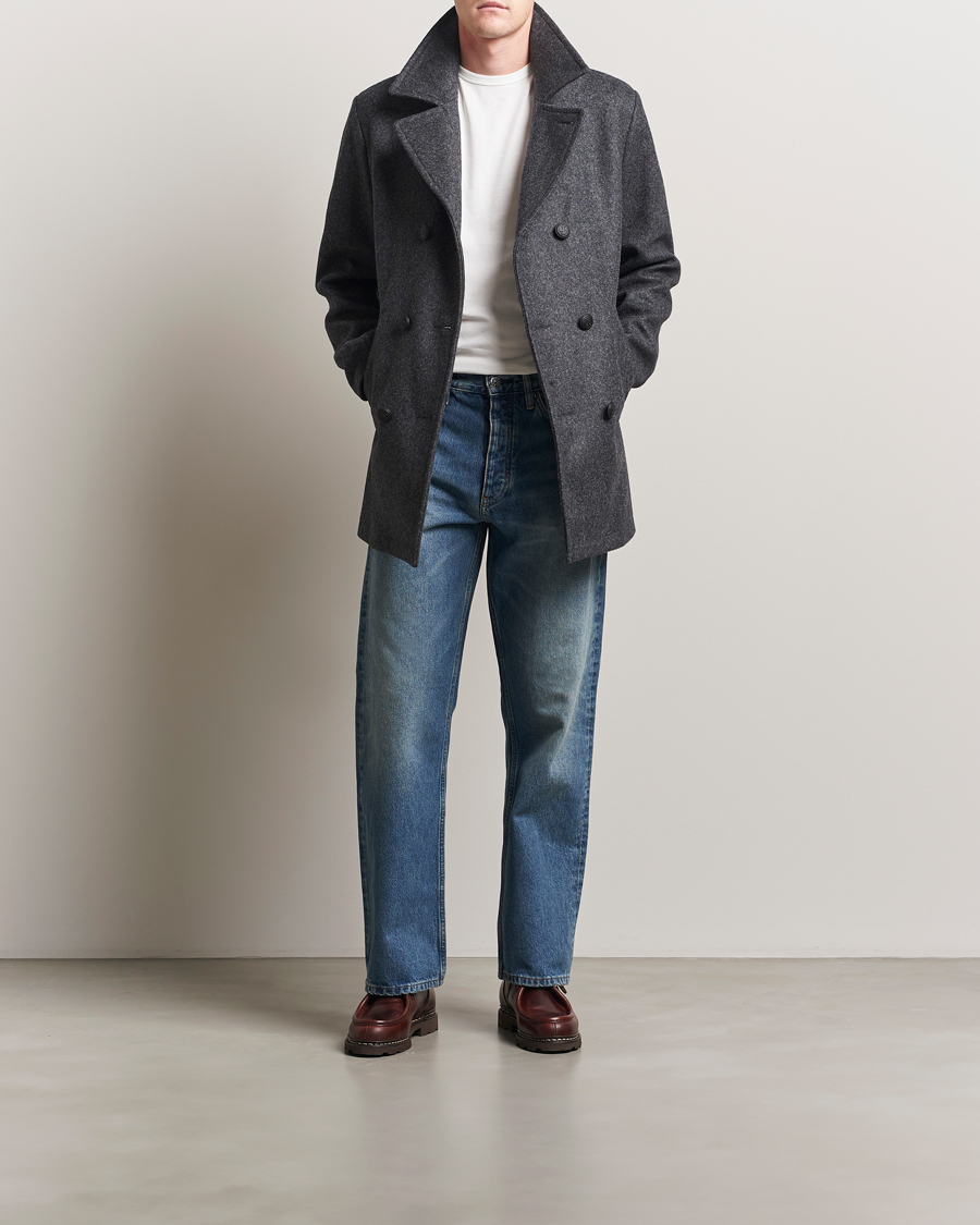Homme | Manteaux Et Vestes | Armor-lux | Kermor Wool Peacoat Grey Melange