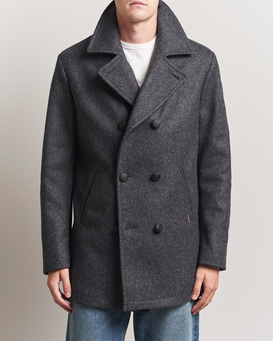 Homme | Manteaux Et Vestes | Armor-lux | Kermor Wool Peacoat Grey Melange
