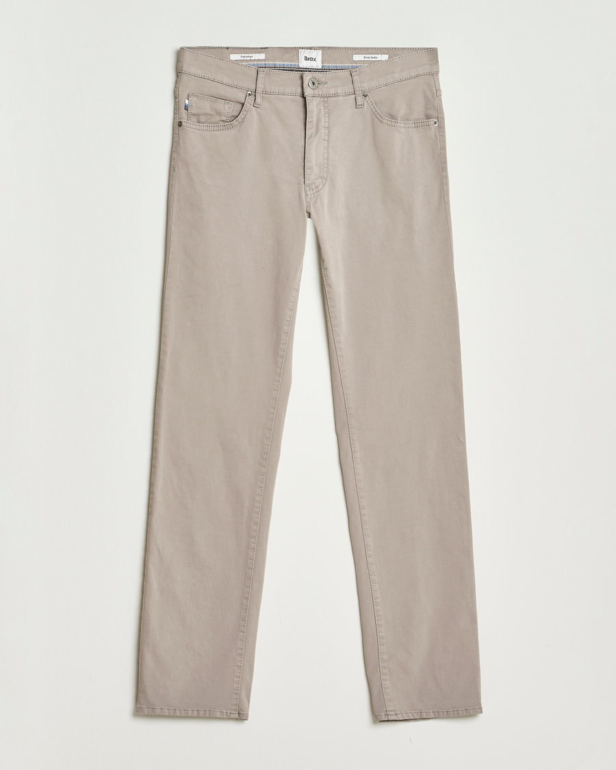 Homme | Pantalons | Brax | Cadiz Cotton Satin 5-Pocket Pants Stone
