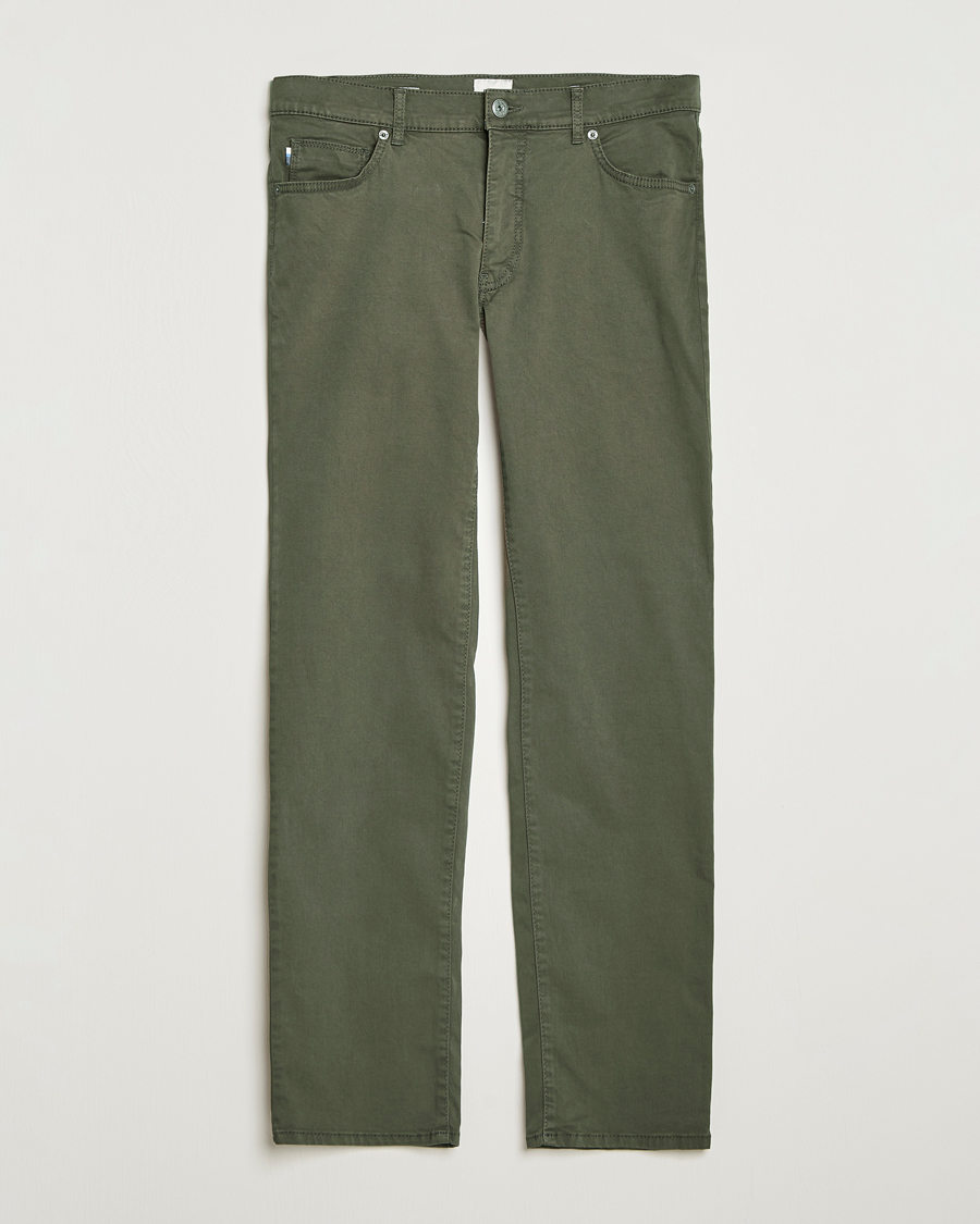 Homme | Pantalons | Brax | Cadiz Cotton Satin 5-Pocket Pants Olive