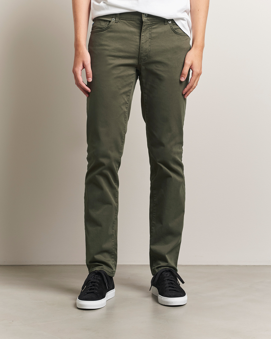 Homme | Pantalons | Brax | Cadiz Cotton Satin 5-Pocket Pants Olive