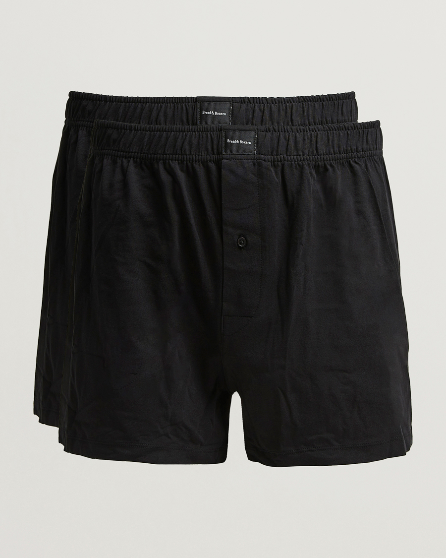 Homme | Sous-Vêtements Et Chaussettes | Bread & Boxers | 2-Pack Jersey Boxer Shorts Black