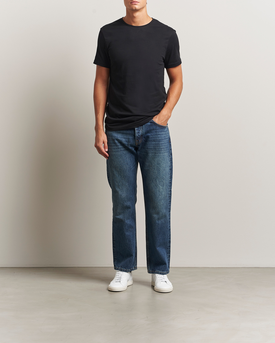 Homme | T-shirts | Bread & Boxers | 2-Pack Lightweight Cotton T-Shirt Black