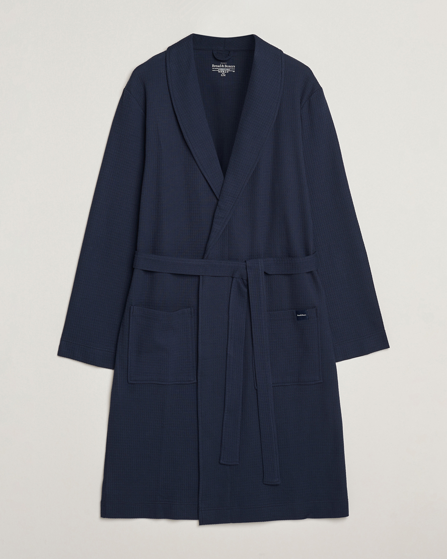 Homme | Peignoirs Et Pyjamas | Bread & Boxers | Waffle Robe Navy Blue