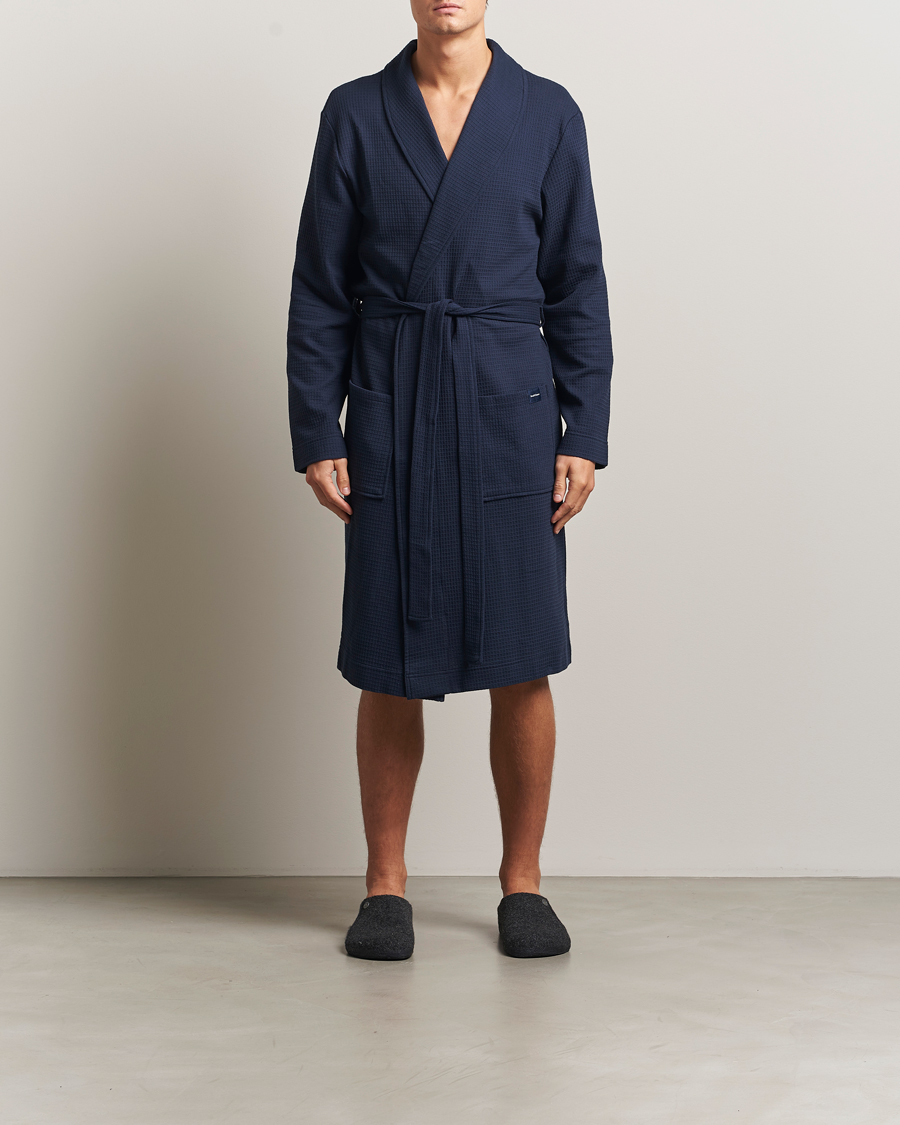 Homme | Peignoirs Et Pyjamas | Bread & Boxers | Waffle Robe Navy Blue