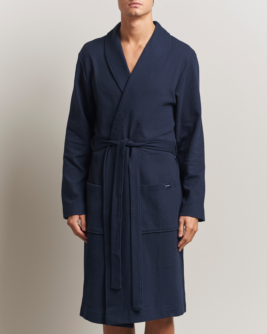 Homme | Peignoirs Et Pyjamas | Bread & Boxers | Waffle Robe Navy Blue