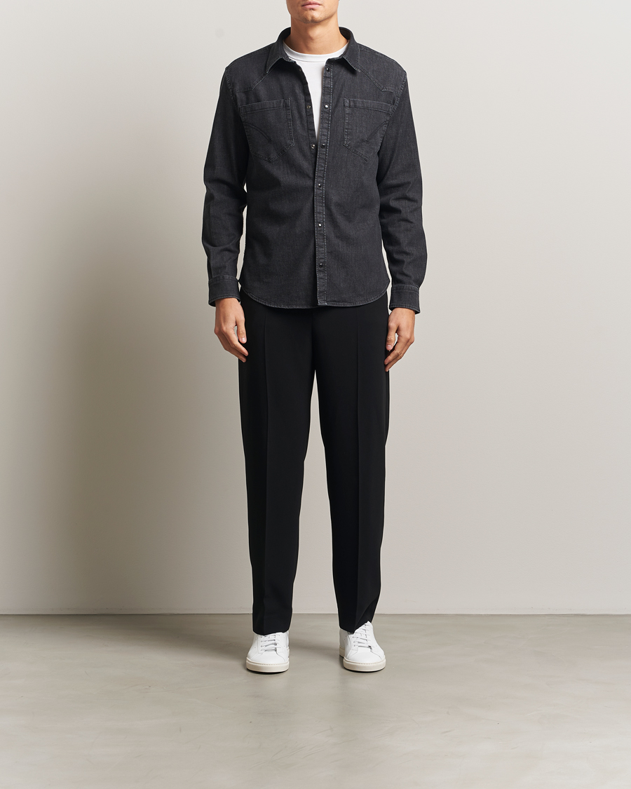 Homme | Chemises | Dondup | Pocket Denim Shirt Washed Black
