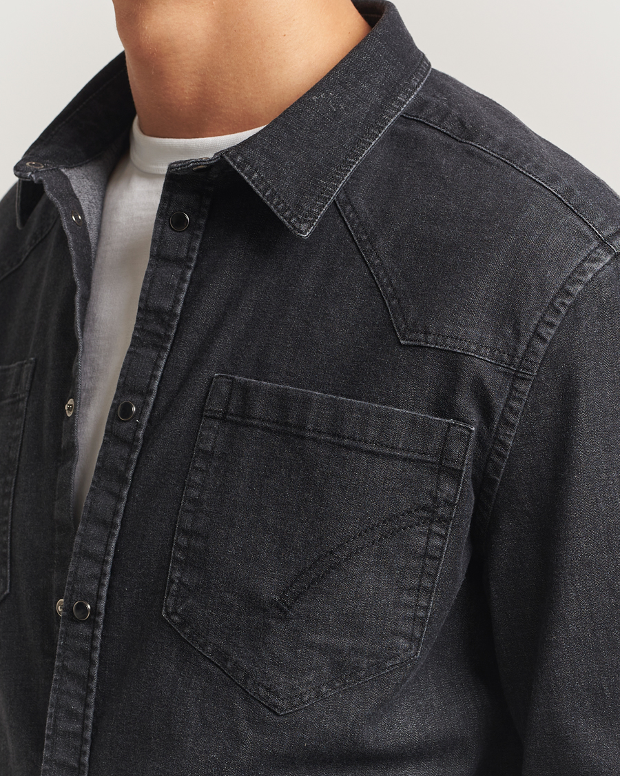 Homme | Chemises | Dondup | Pocket Denim Shirt Washed Black
