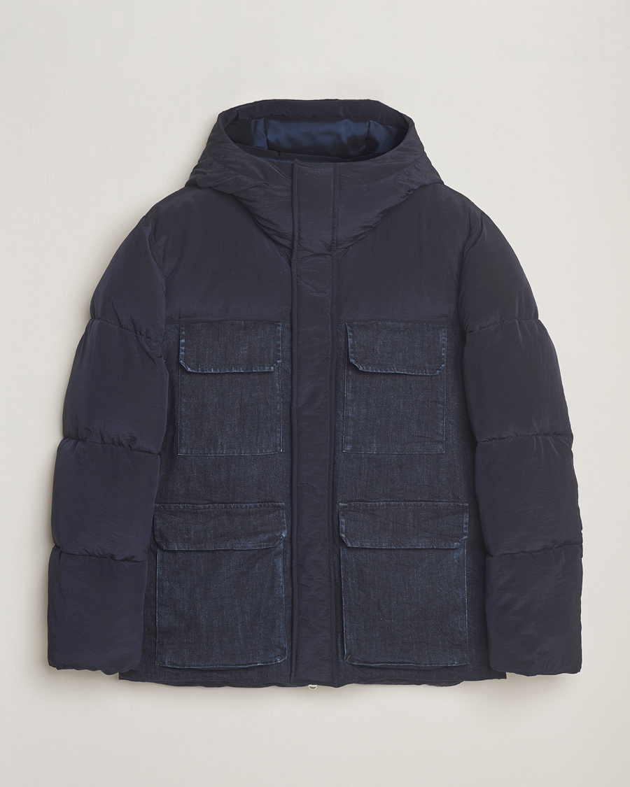 Homme | Manteaux Et Vestes | Dondup | Puffy Hooded Down Jacket Navy