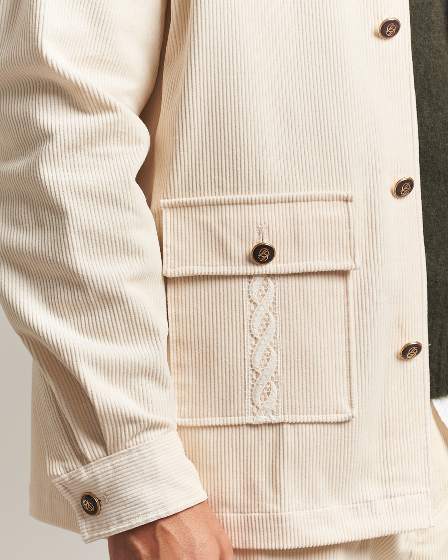 Homme | Chemises | Drôle de Monsieur | Corduroy Overshirt Ecru