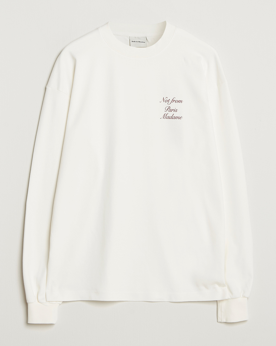 Homme | T-shirts | Drôle de Monsieur | Slogan Calligraphy Long Sleeve T-shirt Off White