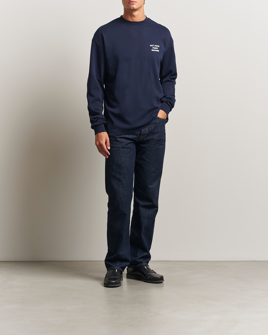 Homme | T-shirts | Drôle de Monsieur | Slogan Long Sleeve T-Shirt Navy