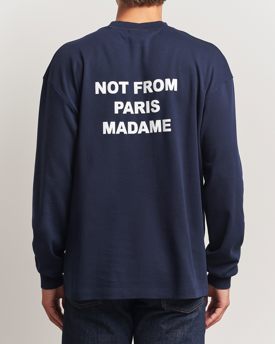 Homme | T-shirts | Drôle de Monsieur | Slogan Long Sleeve T-Shirt Navy