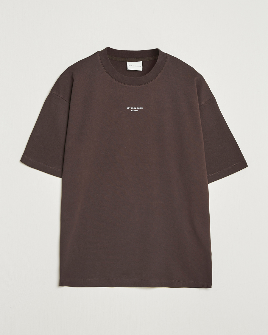 Homme | T-shirts | Drôle de Monsieur | Classic Slogan T-Shirt Dark Brown