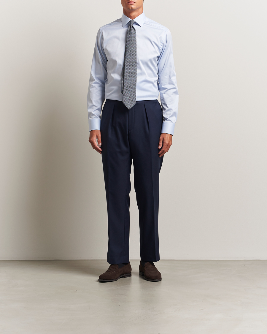 Homme | Chemises | Eton | Slim Fit Signature Twill Contrast Shirt Light Blue