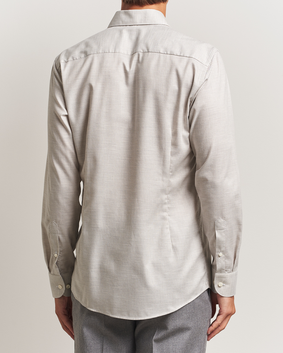 Homme | Chemises | Eton | Slim Fit Checked Wrinkle Free Flannel Shirt Beige
