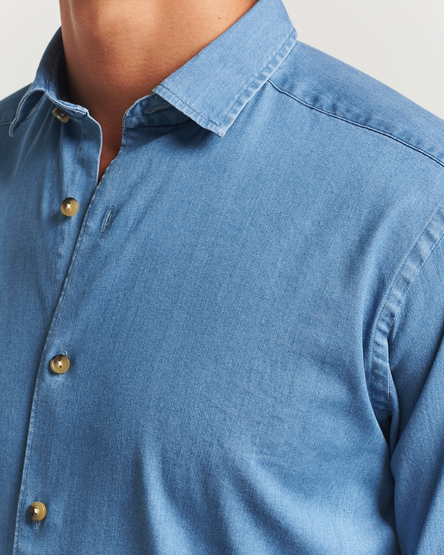Homme | Chemises | Eton | Casual Fit Denim Shirt Light Wash