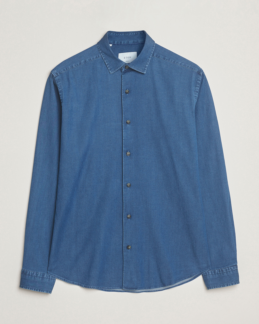 Homme | Chemises | Eton | Casual Fit Denim Shirt Dark Wash