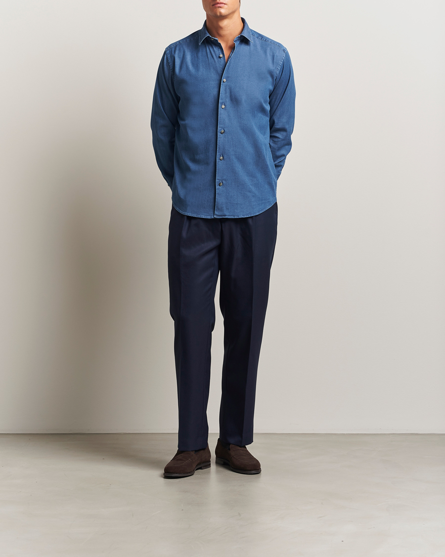 Homme | Chemises | Eton | Casual Fit Denim Shirt Dark Wash