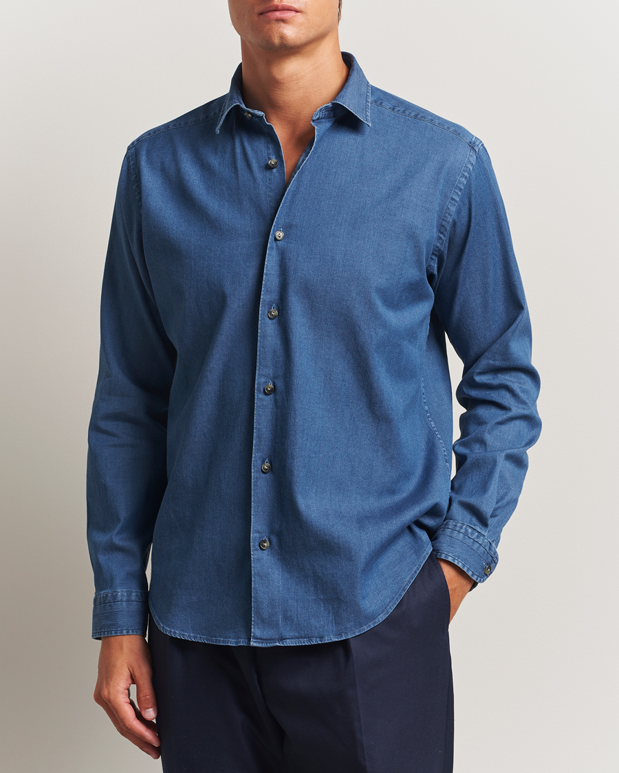 Homme | Chemises | Eton | Casual Fit Denim Shirt Dark Wash