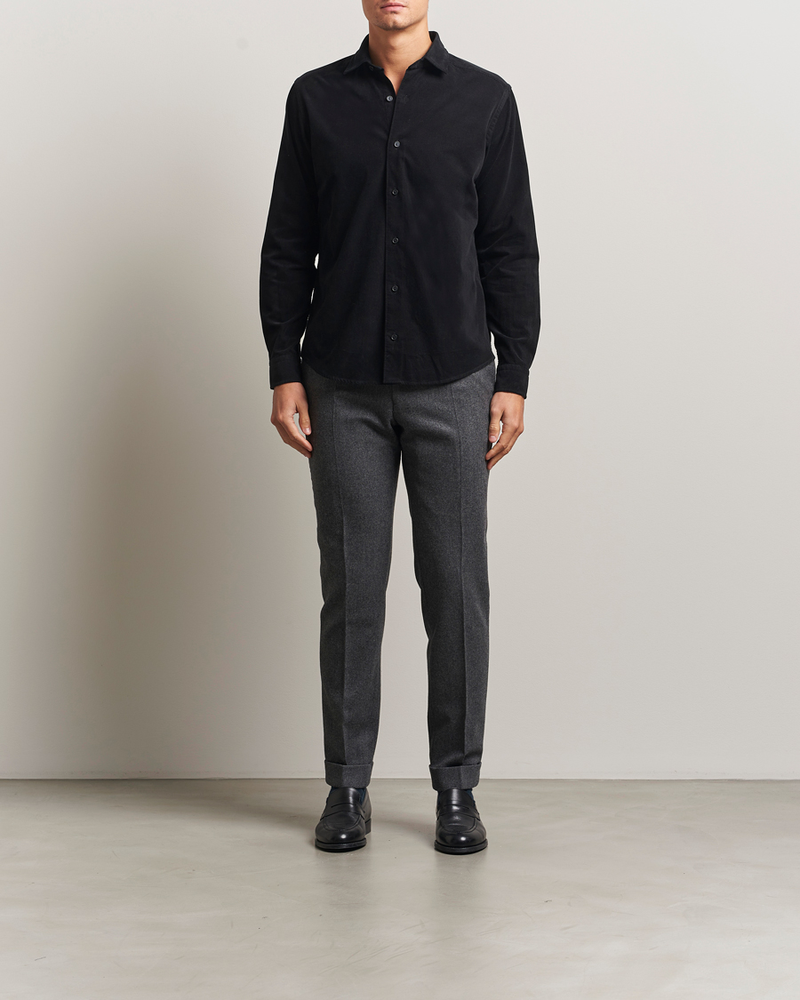 Homme | Chemises | Eton | Casual Fit Corduroy Shirt Black