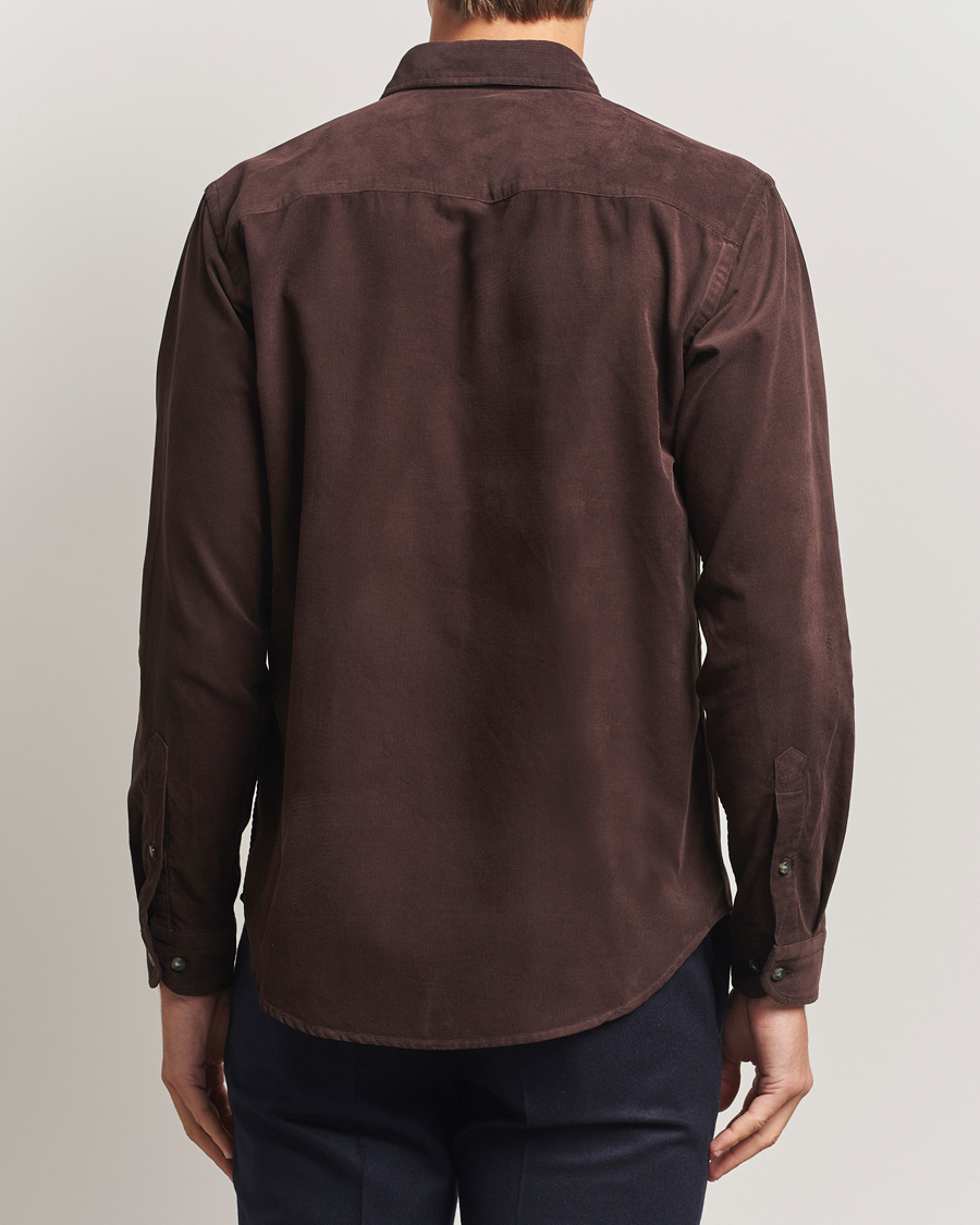 Homme | Chemises | Eton | Casual Fit Corduroy Shirt Dark Brown