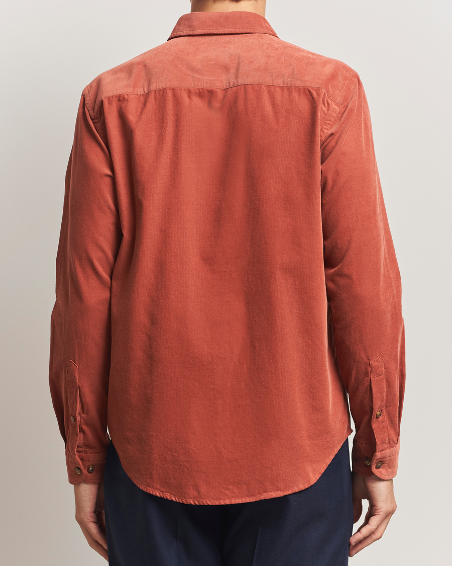 Homme | Chemises | Eton | Casual Fit Corduroy Shirt Rust Red