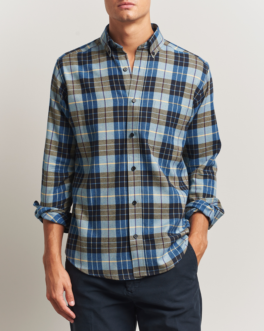 Homme | Chemises | Eton | Casual Fit Checked Flannel Shirt Blue Multi