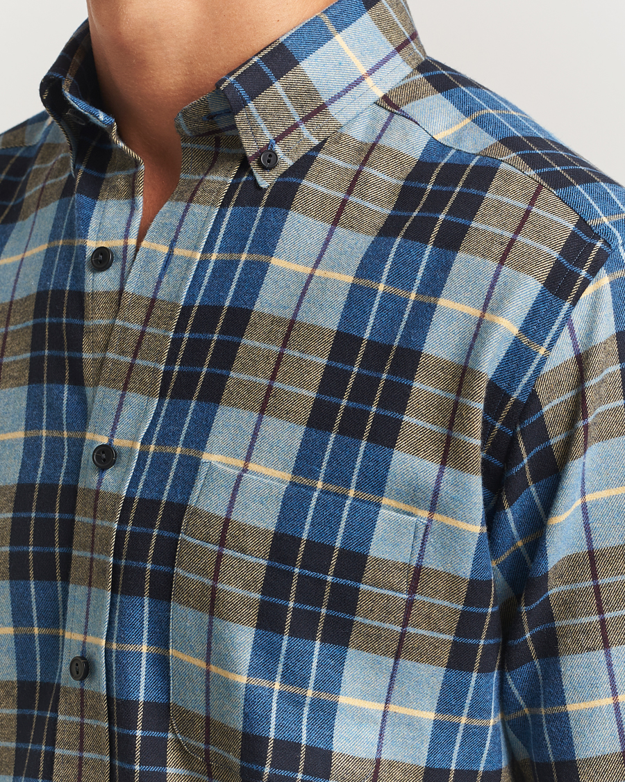 Homme | Chemises | Eton | Casual Fit Checked Flannel Shirt Blue Multi