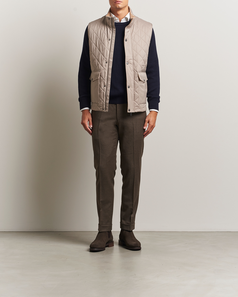 Homme | Manteaux Et Vestes | Eton | Quilted Shell Vest Beige