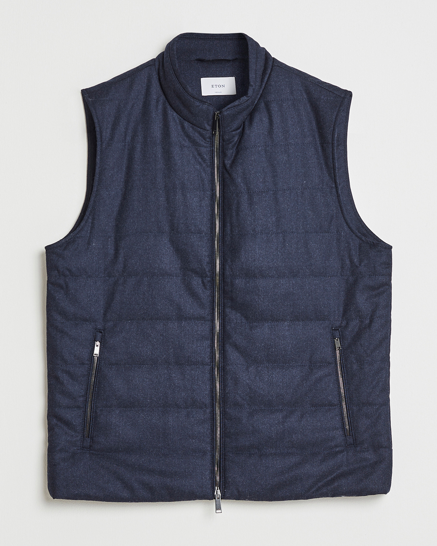 Homme | Gilets | Eton | Wool Padded Vest Navy
