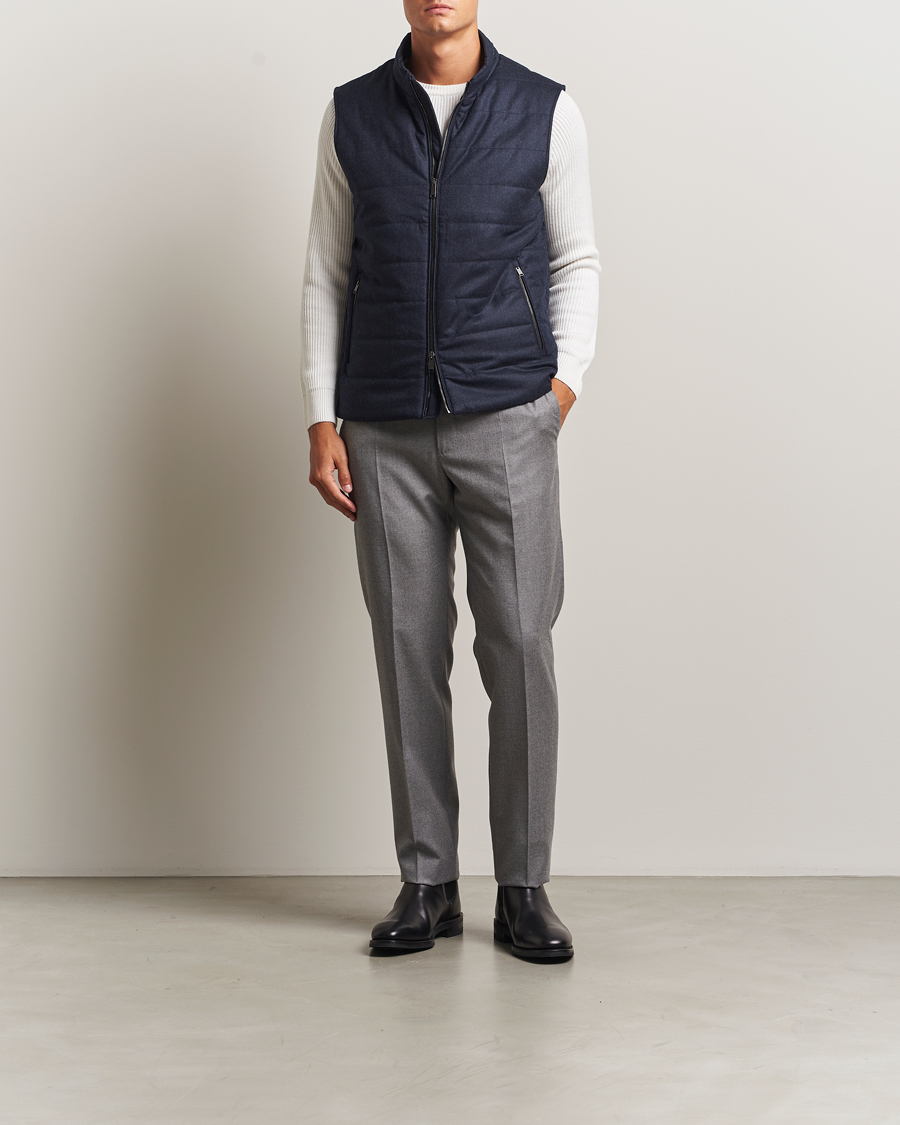 Homme | Gilets | Eton | Wool Padded Vest Navy