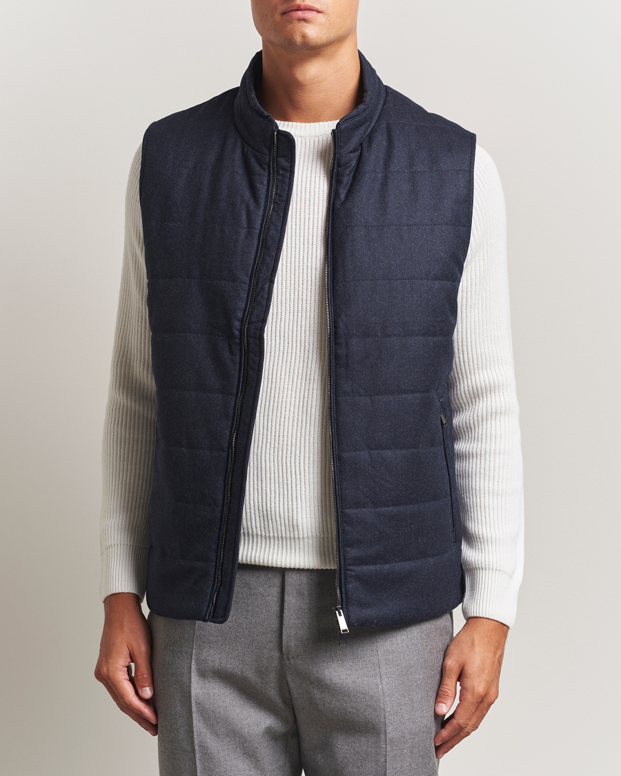 Homme | Manteaux Et Vestes | Eton | Wool Padded Vest Navy