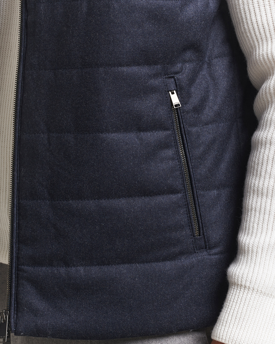 Homme | Gilets | Eton | Wool Padded Vest Navy