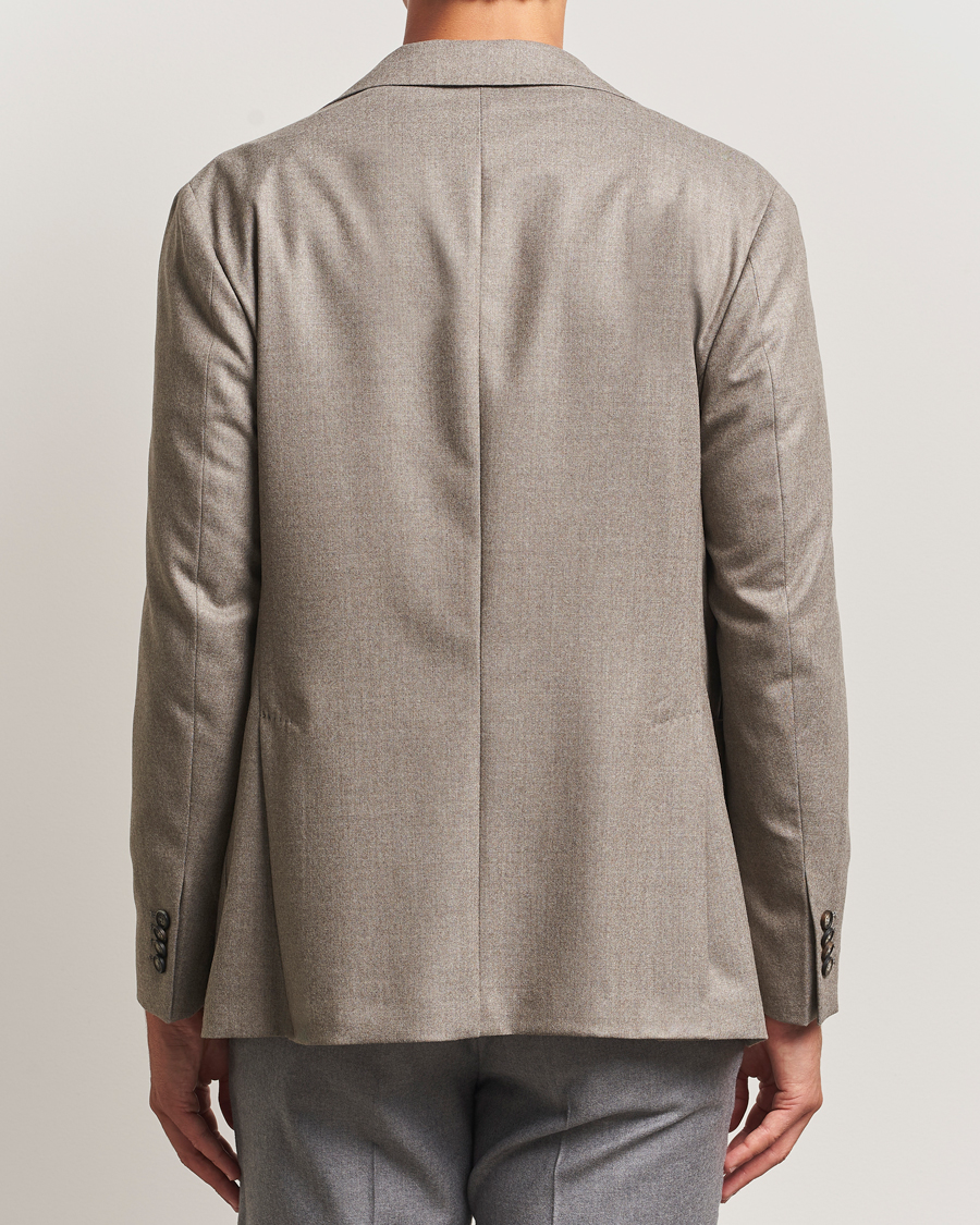 Homme | Blazers | Eton | Wool Flannel Patch Pocket Blazer Beige