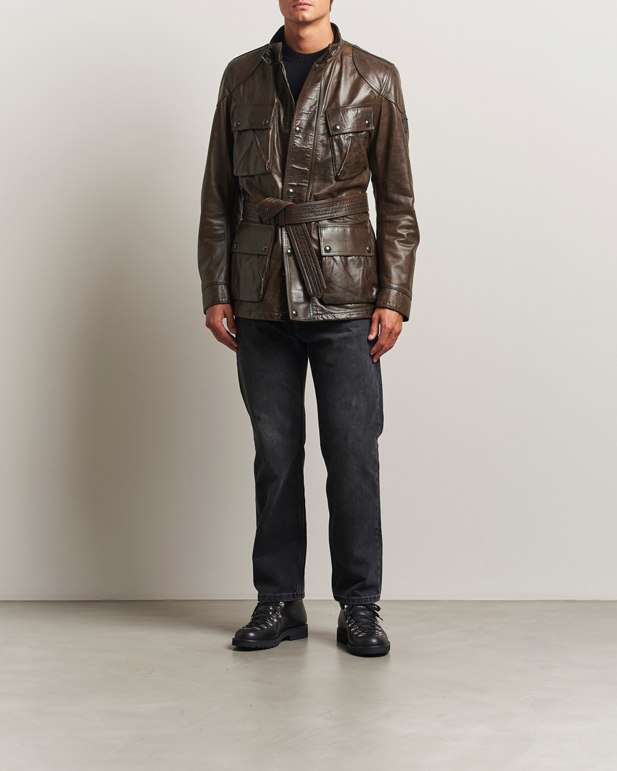 Homme | Manteaux Et Vestes | Belstaff | Trailmaster Panther Leather Jacket Dark Earth