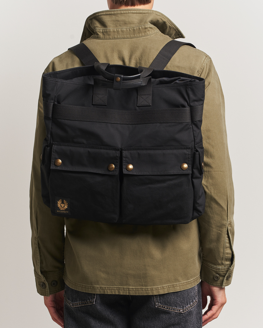 Homme | Belstaff Trailmaster 2-Way Wax Tote Black | Belstaff | Trailmaster 2-Way Wax Tote Black