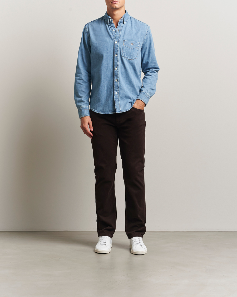 Homme | Pantalons | Gant | Regular Fit Moleskin 5-Pocket Trousers Deep Brown