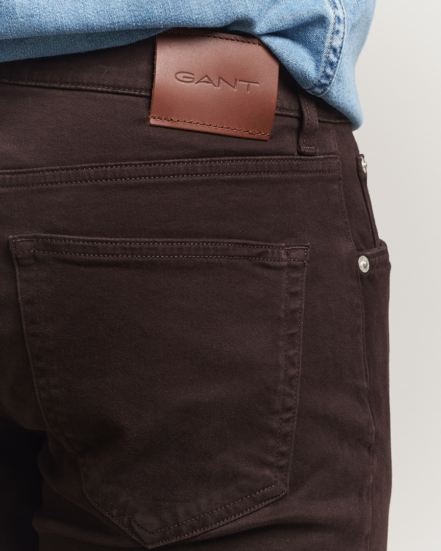 Homme | Pantalons | Gant | Regular Fit Moleskin 5-Pocket Trousers Deep Brown