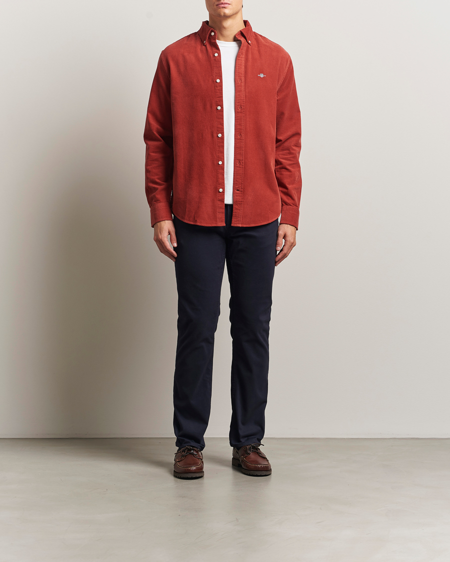 Homme | Pantalons | Gant | Regular Fit Moleskin 5-Pocket Trousers Evening Blue