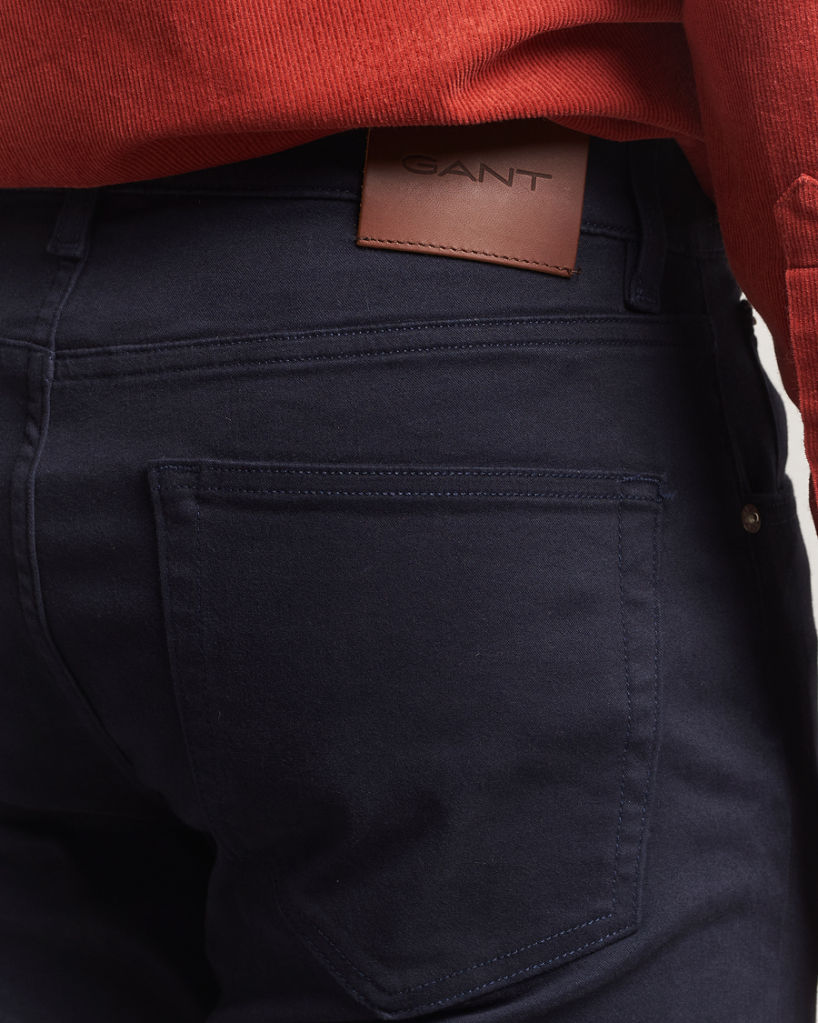Homme | Pantalons | Gant | Regular Fit Moleskin 5-Pocket Trousers Evening Blue