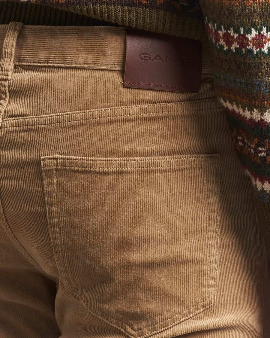 Homme | Pantalons | GANT | Cord 5-Pocket Jeans Light Taupe