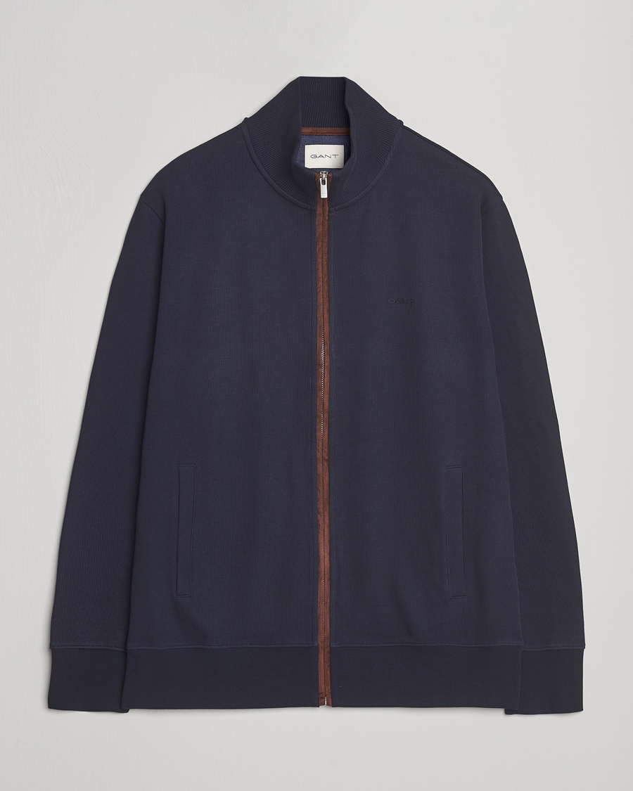 Homme | Pulls Et Tricots | GANT | Sacker Rib Full Zip Evening Blue