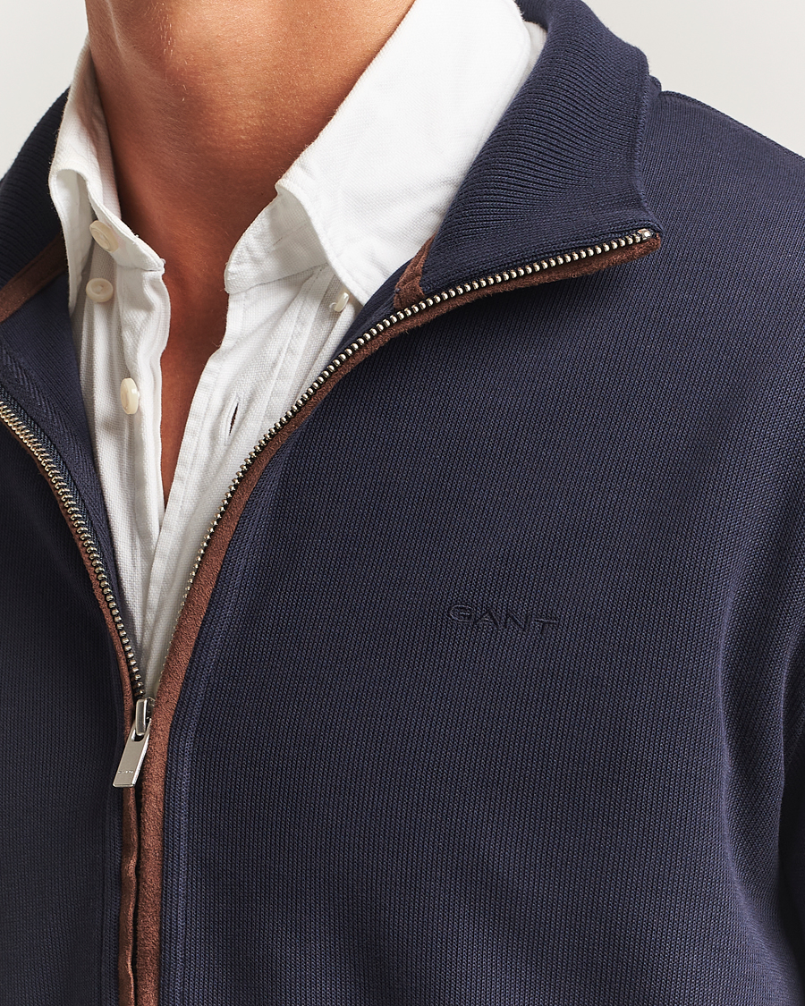 Homme | Pulls Et Tricots | GANT | Sacker Rib Full Zip Evening Blue