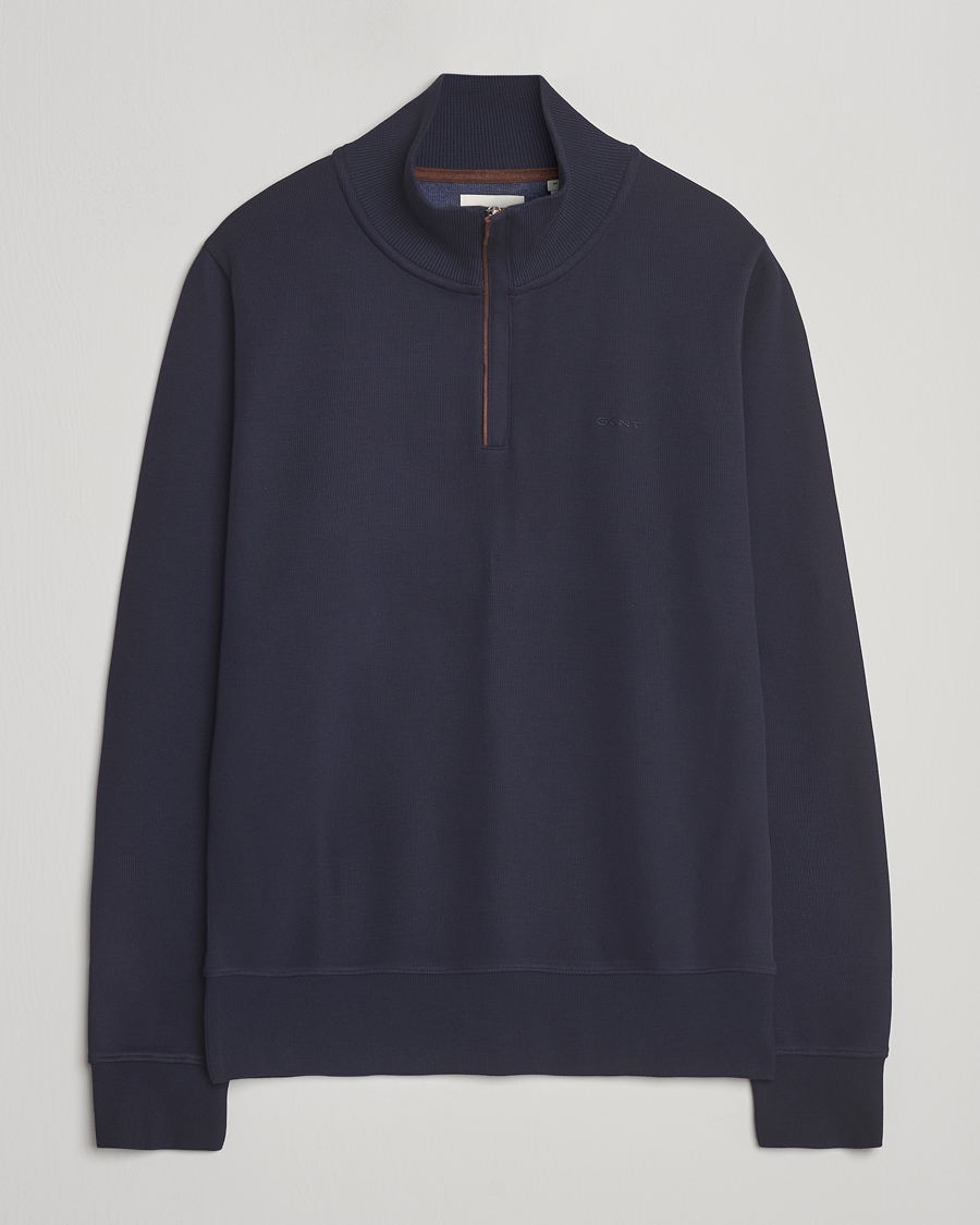 Homme | Pulls Et Tricots | GANT | Sacker Rib Half Zip Evening Blue