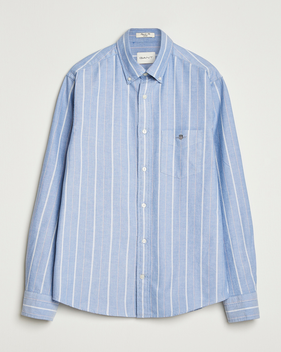 Homme | Chemises | GANT | Regular Fit Classic Striped Oxford Shirt Rich Blue