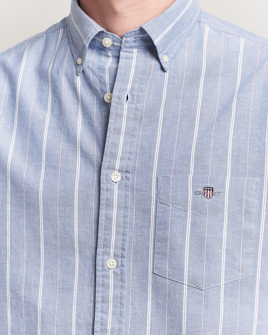 Homme | Chemises | GANT | Regular Fit Classic Striped Oxford Shirt Rich Blue