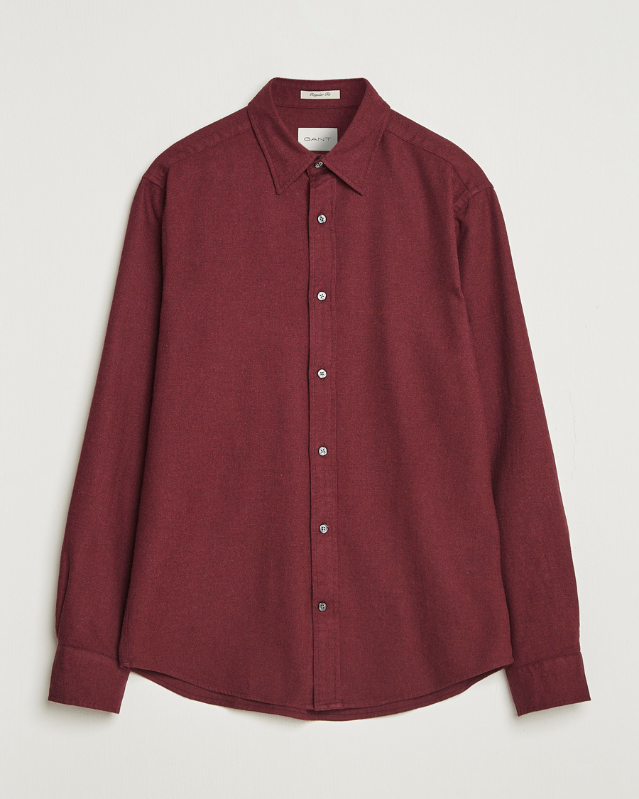 Homme | Chemises | GANT | Regular Fit Flannel Shirt Plumped Red