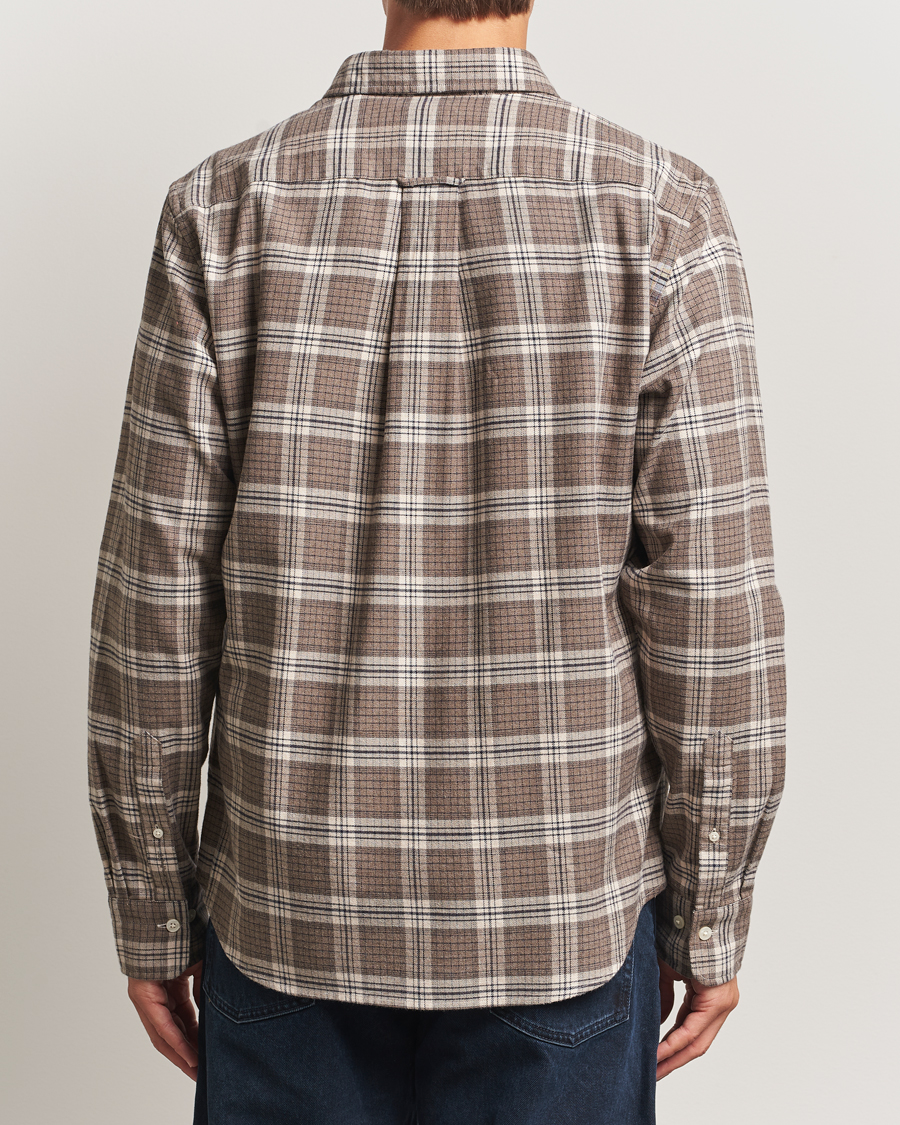 Homme | Chemises | GANT | Regular Fit Checked Flannel Shirt Dark Hazelnut Melange