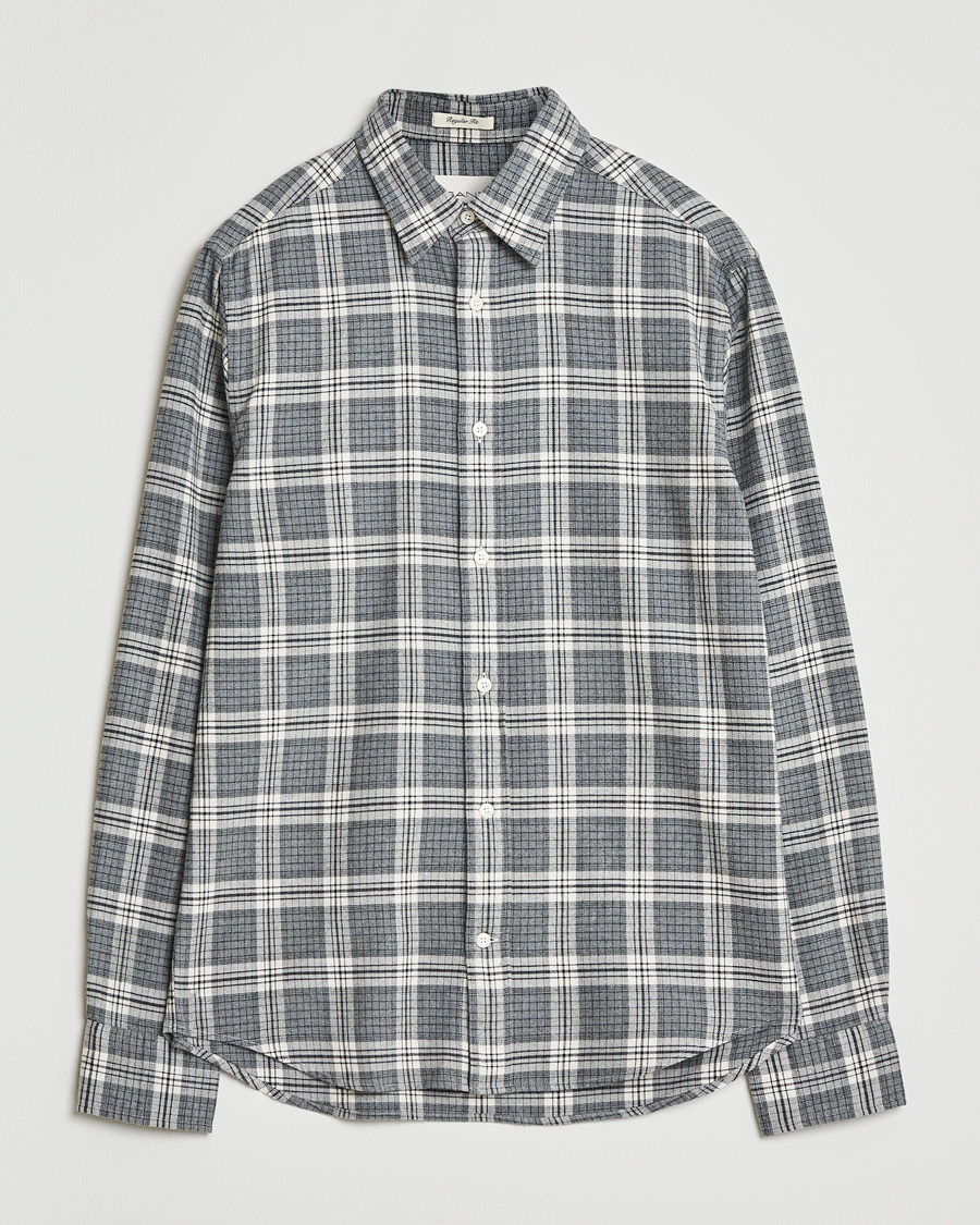 Homme | Chemises | GANT | Regular Fit Checked Flannel Shirt Dark Grey Melange